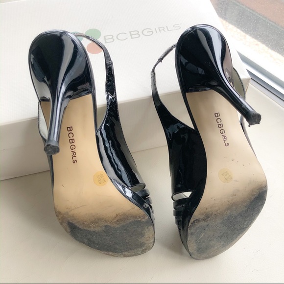 🌟 BCBG Girls Patent Leather Peep Toes Size 5.5 - Picture 4 of 6